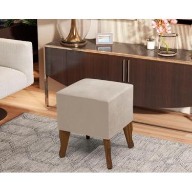 Imagem de Puff Chamel Nude Pés madeira - Comprar Móveis em Casa