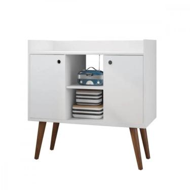 Imagem de Aparador de Café Cairo 80cm Cor Branco Brilho - Fiorello Móveis