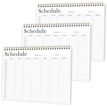 Imagem de (Pacote com 3) Agenda semanal sem data – Bloco de notas para casa, trabalho, escola, projetos, 52 semanas, sem data, para casa, trabalho, escola, projetos, 52 semanas, preto