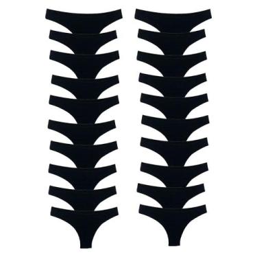 Imagem de Kit 20 Calcinhas Fio Dental Algodão Cotton Básica Lisa Lingerie - Try 