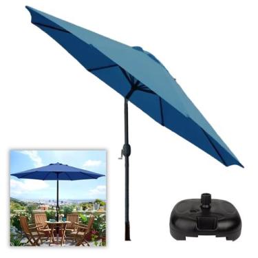 Imagem de Ombrelone 3 metros Com Base Preta Articulado De Manivela Maresias Para