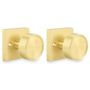 Imagem de Goldenwarm Maçanetas de porta fictícias douradas, sem giro, maçaneta falsa inativa para portas de armário, maçanetas resistentes a granel (2 peças)