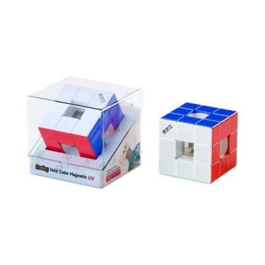 Imagem de Cubo Mágico Magnético UV QiYi Racing Void Cube 3x3 Sem Adesivos Brinqu