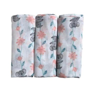 Imagem de Kit 3 Fralda de Pano Ombro Bebê 100 Algodão Enxoval Maternidade - Teci