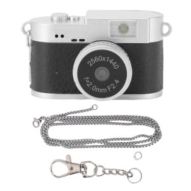 Imagem de Zopsc Câmera Digital Com Mini Chaveiro, Câmera Gravadora de Vídeo Portátil 2K HD para Fotografia, Filmadora Digital Com Chaveiro Compacto retrô para Vlog de Festa de Viagem (Preto)