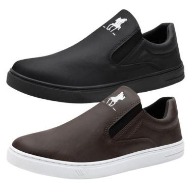 Imagem de Kit Sapatênis Casual Masculino Polo Plus Linha Premium Macio, Black, C