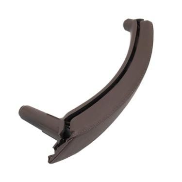 Imagem de Interior Do Carro Esquerda Direita Puxador Da Porta Do Passageiro Com Capa De Couro Guarnição Substituição Compatível com Bmw X5 X6 E70 E71 E72 2007-2013(Left Moka)
