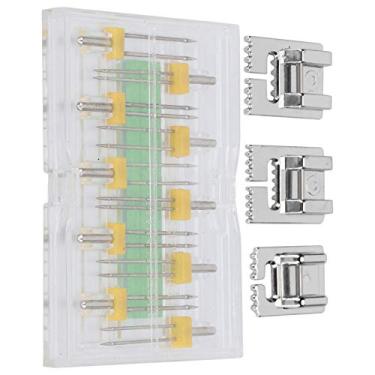 Imagem de Generic Conjunto de Tamanhos Mistos Duráveis ​​de Calcador de Agulhas Duplas Com Caixa de Plástico para Máquinas de Costura Domésticas, Agulhas de Aço Inoxidável, 10 X Duplas, para Entusiastas de