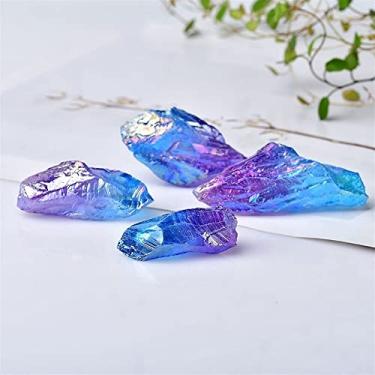 Imagem de Cristal natural áspero cristal natural claro pedra áspera espinha dorsal áspera cor galvanoplastia artesanato Aura decoração de casa presente DIY