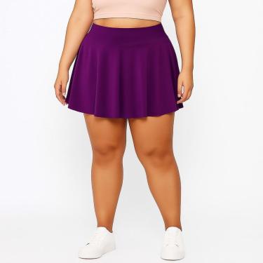 Imagem de Short Saia Babado Plus Size Tapa BumBum Em Suplex WOLFOX Fitness-Feminino