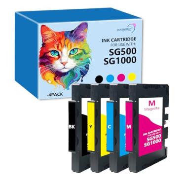 Imagem de QUEENPRINT High speed printing Cartuchos de tinta de sublimação SG500 SG1000 atualizados, pacote com 4 – 40 ml de grande capacidade cada, compatível com cartucho de tinta Sawgrass SG500 SG1000 – SG500