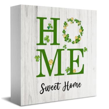 Imagem de Placa de caixa de dia de São Patrício, sinal interessante de caixa de dia de São Patrício, decoração de banheiro prateleira de mesa doce para casa, enfeite de 12 x 12 cm