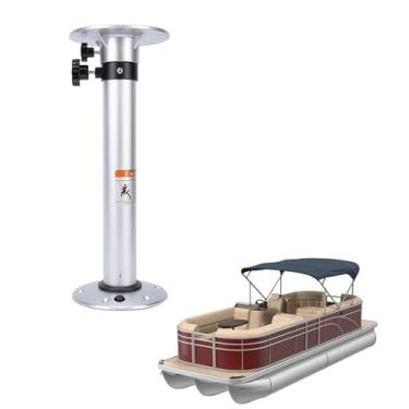 Imagem de Acouto Perna de Mesa Ajustável, Liga de Alumínio Resistente Com Polimento de Espelho Base de Pedestal Removível para Barco RV de 18,7-29,9 pol. de, Com Botão Giratório para Móveis