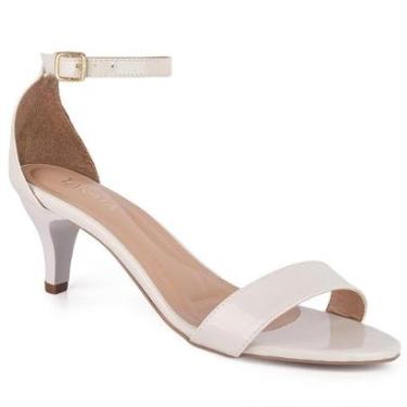 Imagem de Sandália Feminina Salto Baixo Fino Médio Tiras Clássica Elegante A3.148-Feminino