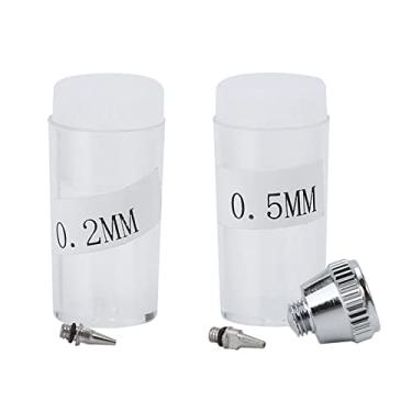 Imagem de GLOGLOW Kit de Aerógrafo de Ação Dupla, Conjuntos de Aerógrafo Pistola de Pulverização de Agulha para Design de Unhas de Tatuagem de Carro de Pintura de Modelo de Arte, Com Copo de Alimentação por Gravidade e Vários Bicos Kit de de Ação Dupla, 0,2 Mm
