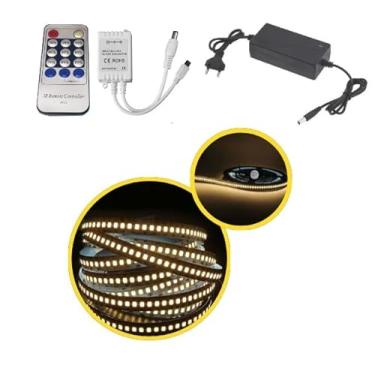 Imagem de Fita de Led 5 metros Branco Quente PREMIUM 240 LEDS por metro + Dimmer + Fonte 12v