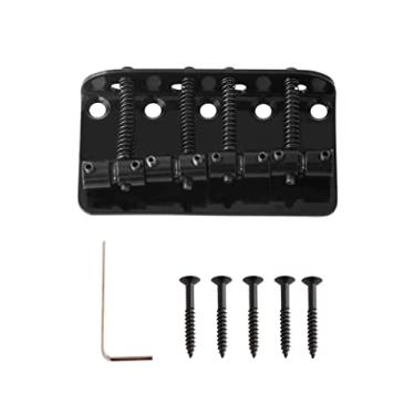 Imagem de Rubatone Ponte para baixo de 4 cordas Ponte de carga superior Ponte de aço de cauda dura para baixo de precisão Jazz Bass P Acessórios de peças para baixo preto.