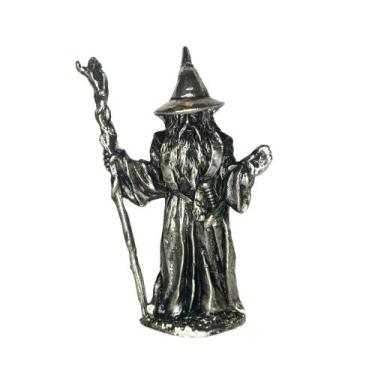 Imagem de Mago Merlin - Cajado de Proteção Espiritual em Estanho - 7cm - no-bran