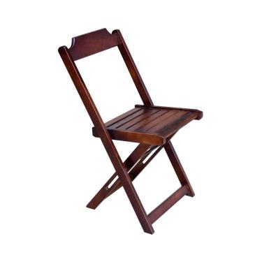 Imagem de Conjunto De Mesa Com 4 Cadeiras De Madeira Dobravel 70X70 - Imbuia - Marrom