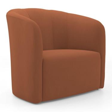 Imagem de Poltrona Decorativa Living Abby Veludo Terracota - Desk Design