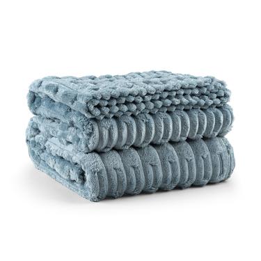 Imagem de Cobertor Manta Alaska Casal Queen 2,40m x 2,20m Manta Flannel Soft - Azul Turmalina - 100% Poliéster