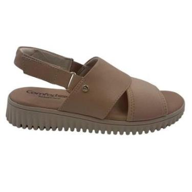 Imagem de Sandália Total Care Comfortflex Calce Fácil Bege 2449401 - Caqui 40-Feminino