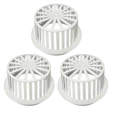 Imagem de Kit 3 Abacaxi Hemisférico Ralo Anti Folhas 150mm Plástico Branco Calha