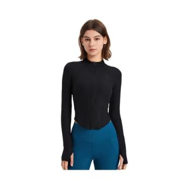 Imagem de Jaquetas Esportivas Femininas Slim Fit De Manga Longa Com Zíper Para Y