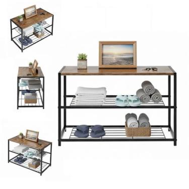 Imagem de Sapateira Prateleira 3 Andares Organizador Porta Objetos Sapatos Sanda