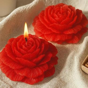 Imagem de Velas casamento Rosa Kit 5 Flor decoração festa lembrancinha eventos 1