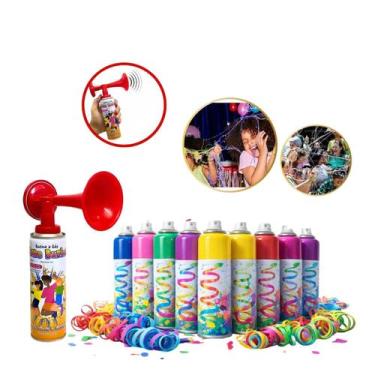 Imagem de Kit Festa Spray Serpentina e Buzina Gás Torcida Potente - Arts