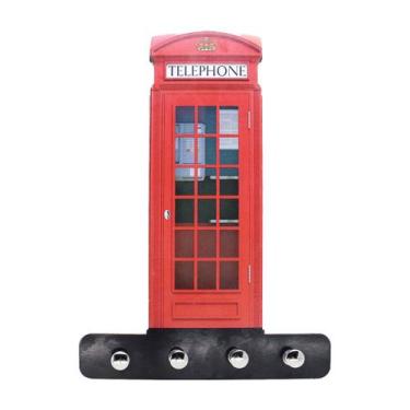 Imagem de Parede Porta Chaves Cabine Telefônica Multiuso Decorativo - Decoraset