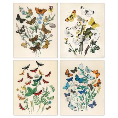 Imagem de Conjunto de pintura de pôster Vintage Butterfly 40x60cm Pano x4 - taiy