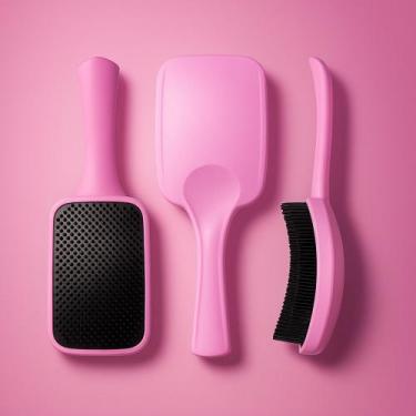 Imagem de Kit com 100 Unidades Atacado Escovas Raquete para Cabelos Revenda - No