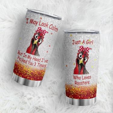 Imagem de Copo Oasisdream de aço inoxidável 600mL com estampa de galo