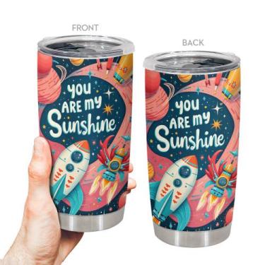 Imagem de Copo de viagem Oasisdream 600ml em aço inoxidável com impressão de fog