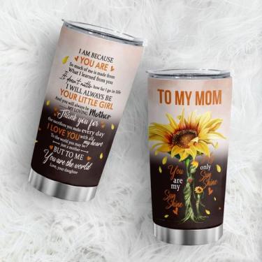 Imagem de Caneca de café Tumbler Oasisdream 600mL com estampa de girassol