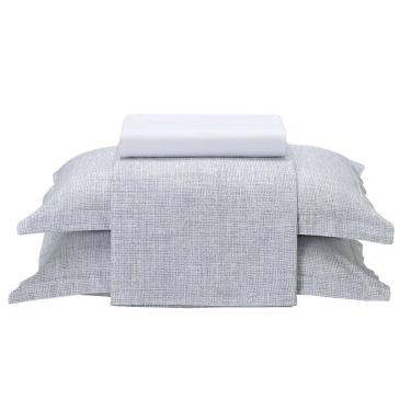 Imagem de Jogo de Cama Queen 100% Algodao Percal 180 Fios Uni Dohler Kit 4 Pecas