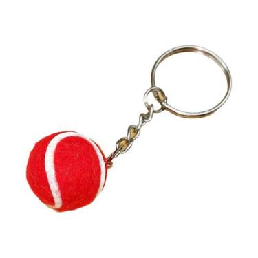 Imagem de Chaveiro De Metal Prateado Com Bola De Tênis De 6 Cores E Pingente De 