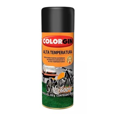 Imagem de Tinta Spray Preto de Alta Temperatura 350 Ml 5722 Colorgin Tinta Spray Preta de Alta Temperatura