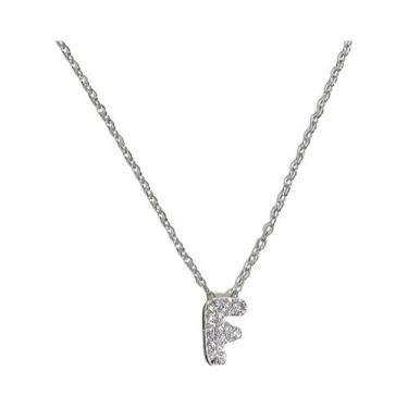 Imagem de Colar Feminino De Letras Em Prata Com Design De Balão Em Aço Inoxidáve