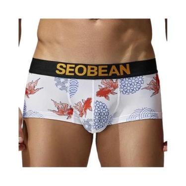 Imagem de Cuecas Boxer Masculinas De Cintura Baixa Com Estampa Em Formato De U, 