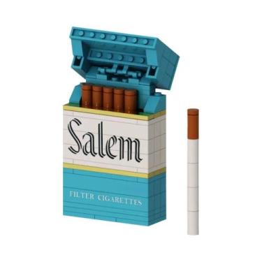 Imagem de Caixa De Cigarros Vermelha, Amarela E Verde, Blocos De Montar Criativo