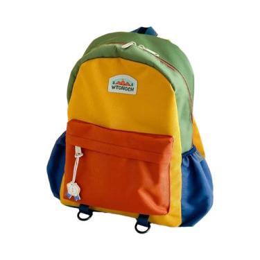Imagem de Mochila Infantil Color Block Leve Para Escola, Viagem E Lazer Ao Ar Li