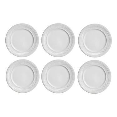 Imagem de Jogo De Pratos Sobremesa Poppy Branco 6 Peças Scalla - Scalla Cerâmica