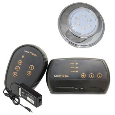 Imagem de Kit 1 Refletor LED Piscina RGB 9W Inox + Central Compacta. - Brustec