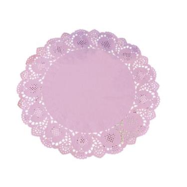 Imagem de Doilies toalha de papel rendado Redondo Rosa 34,5cm 52 un - TodaTreco