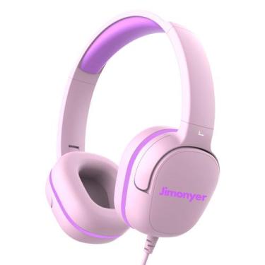 Imagem de Fones de ouvido Jimonyer Kids com fio, conector de 3,5 mm com limitado