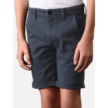 Imagem de Bermuda Calvin Klein Infantil Color Chino Barra Virada Azul Marinho-Masculino
