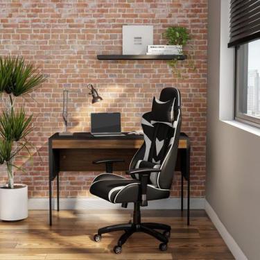 Imagem de Cadeira Gamer Skills Preta e Branca - Mobly
